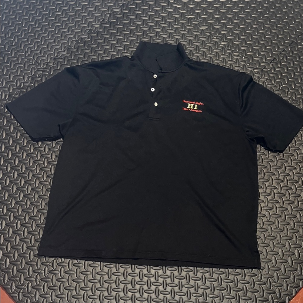 Sport-Tek Black Polo with Small Red Chest Logo